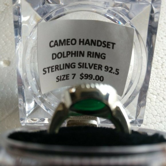 NEW "DOLPHIN CAMEO" HANDSET STERLING SILVER WOMEN'S - Picture 3 of 7